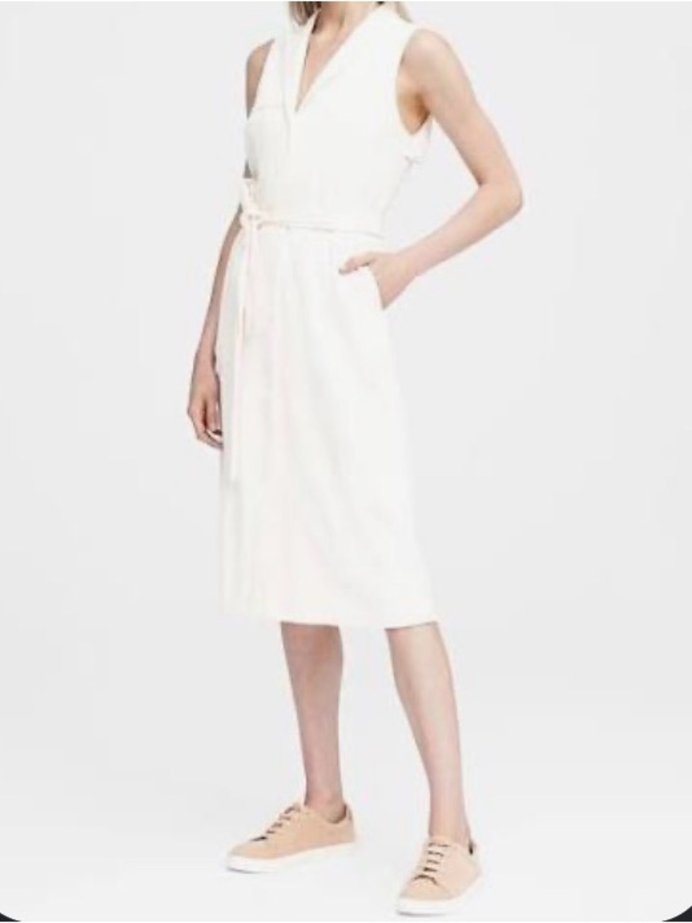 Banana Republic Trench Belted Shirt Dress White